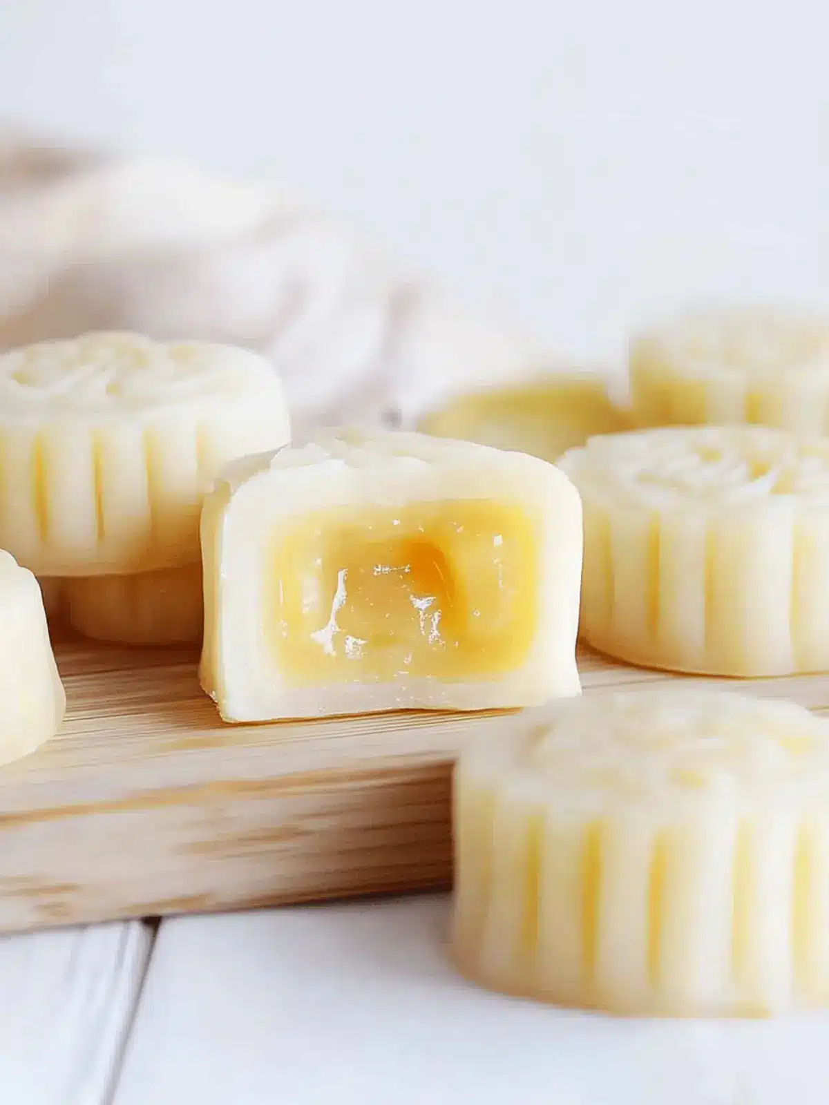 Lemon Snow Skin Mooncakes with Lemon Curd Lava Filling