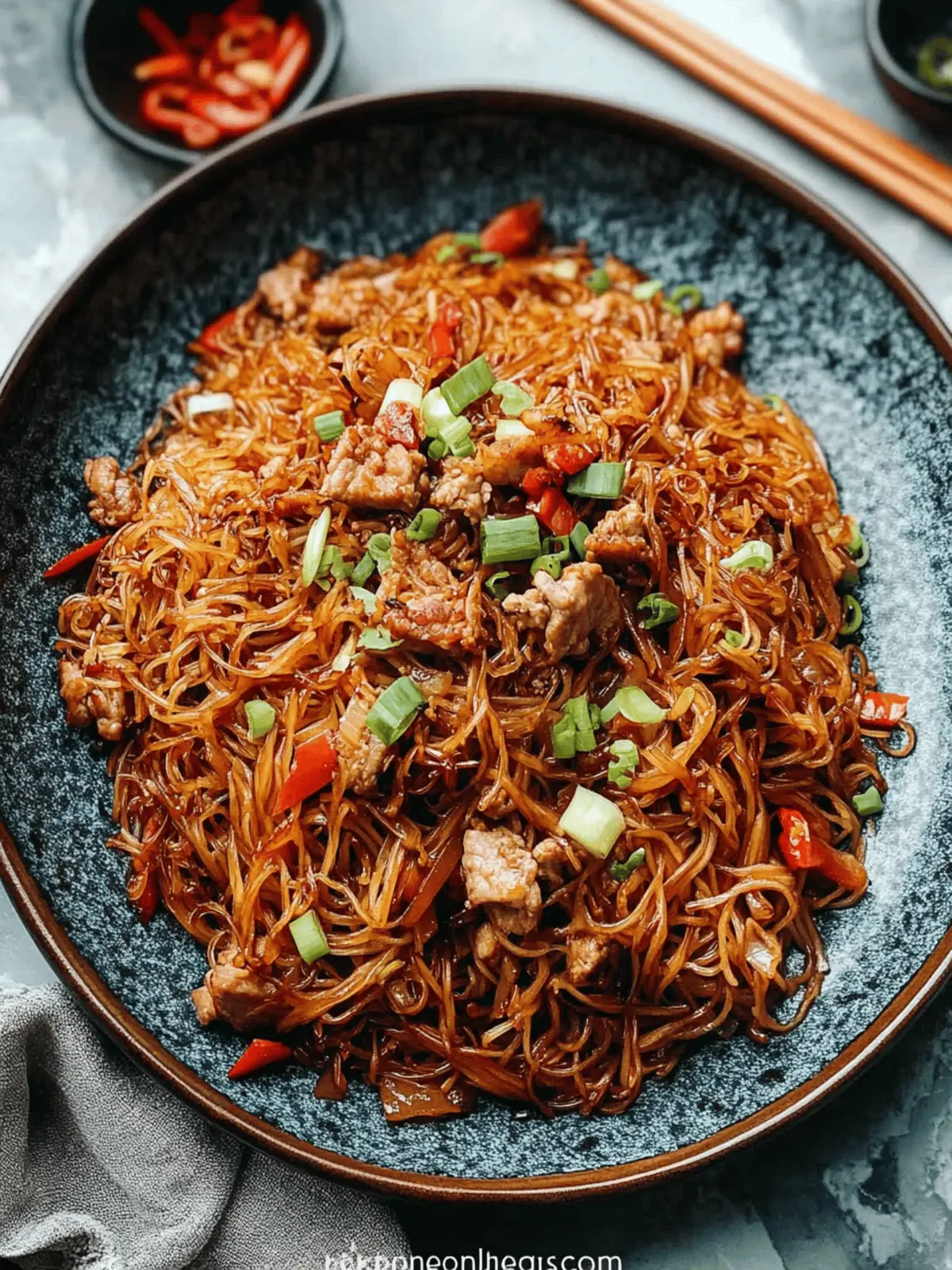 Savory Stir Fried Vermicelli with Pork in 30 Minutes 4 Stir Fried Vermicelli with Pork