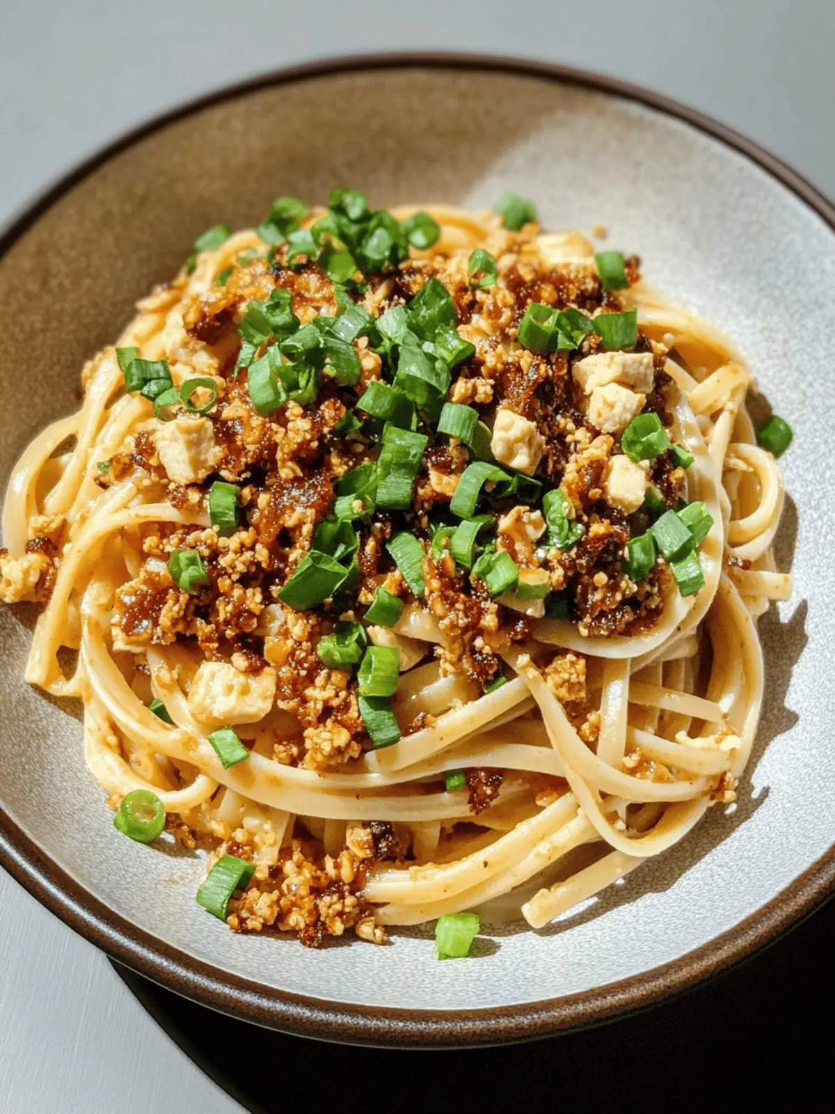 Spicy Miso Pasta with 5-Spice Tofu Crumble