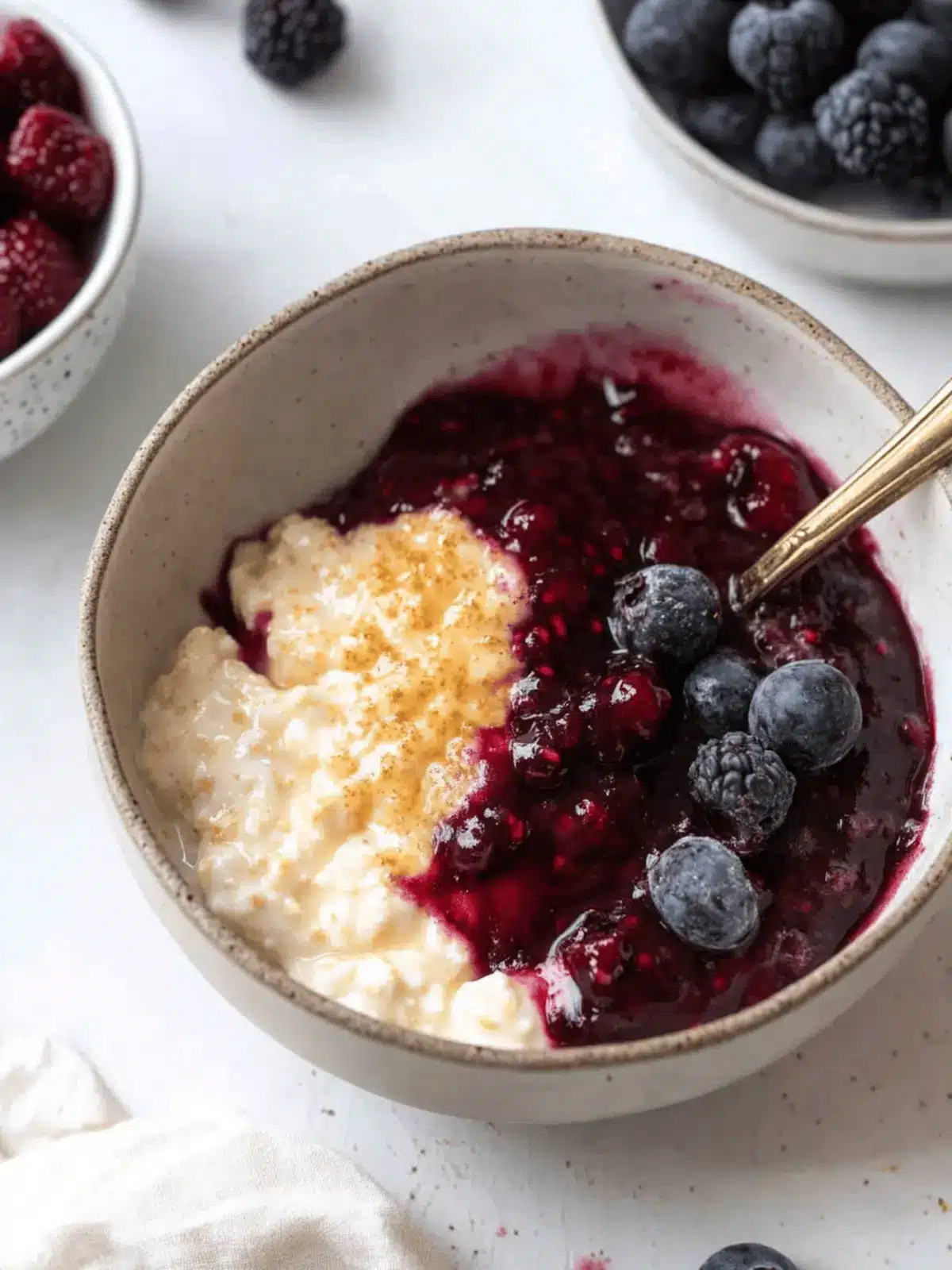 Custard Oats with Mixed Berry Compote