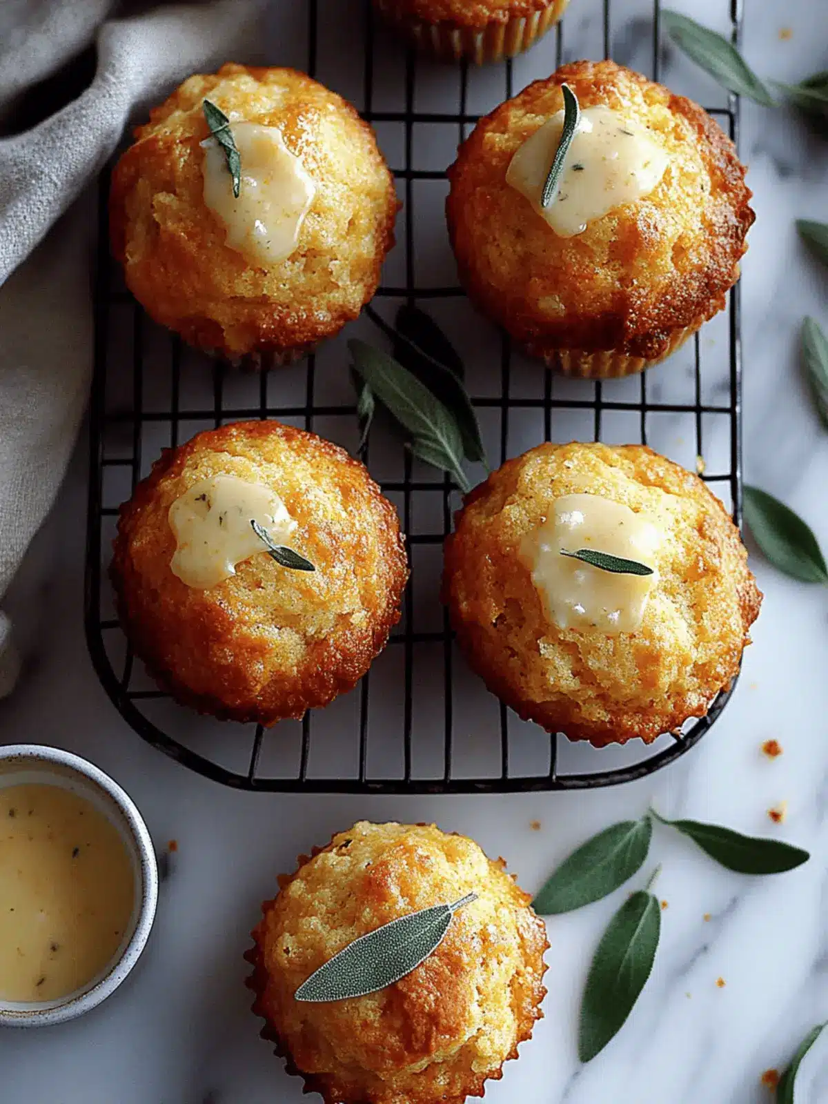 Cheddar Apple Cornbread Muffins with Maple Sage Butter Bliss 4 Cheddar Apple Cornbread Muffins with Maple Sage Butter