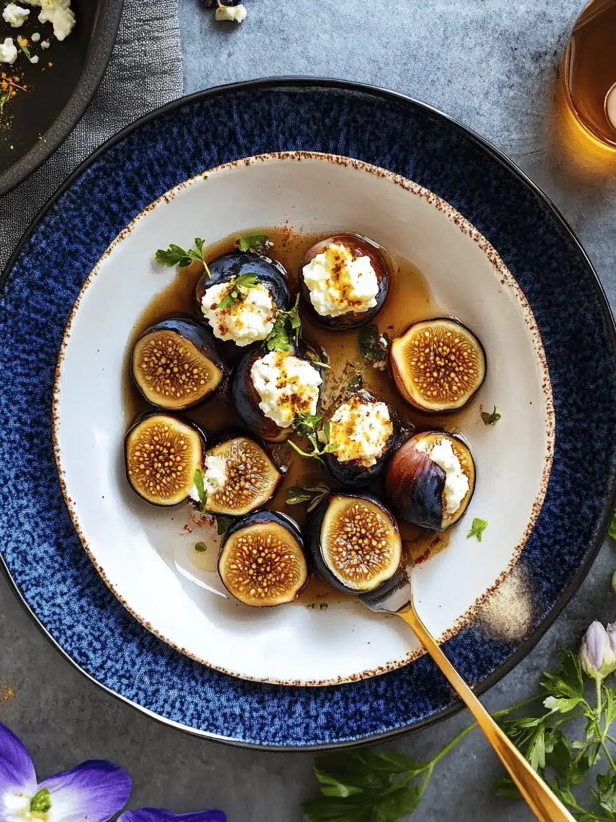Feta-Stuffed Figs With Saffron Syrup