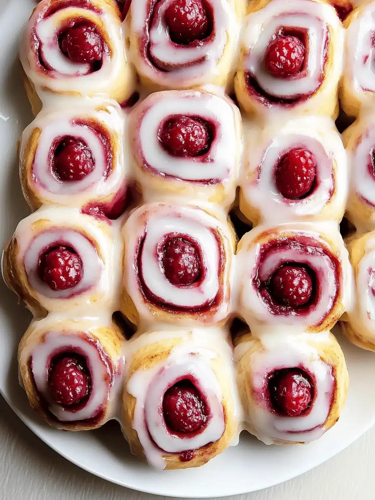 Raspberry Cinnamon Rolls with Lemon Glaze