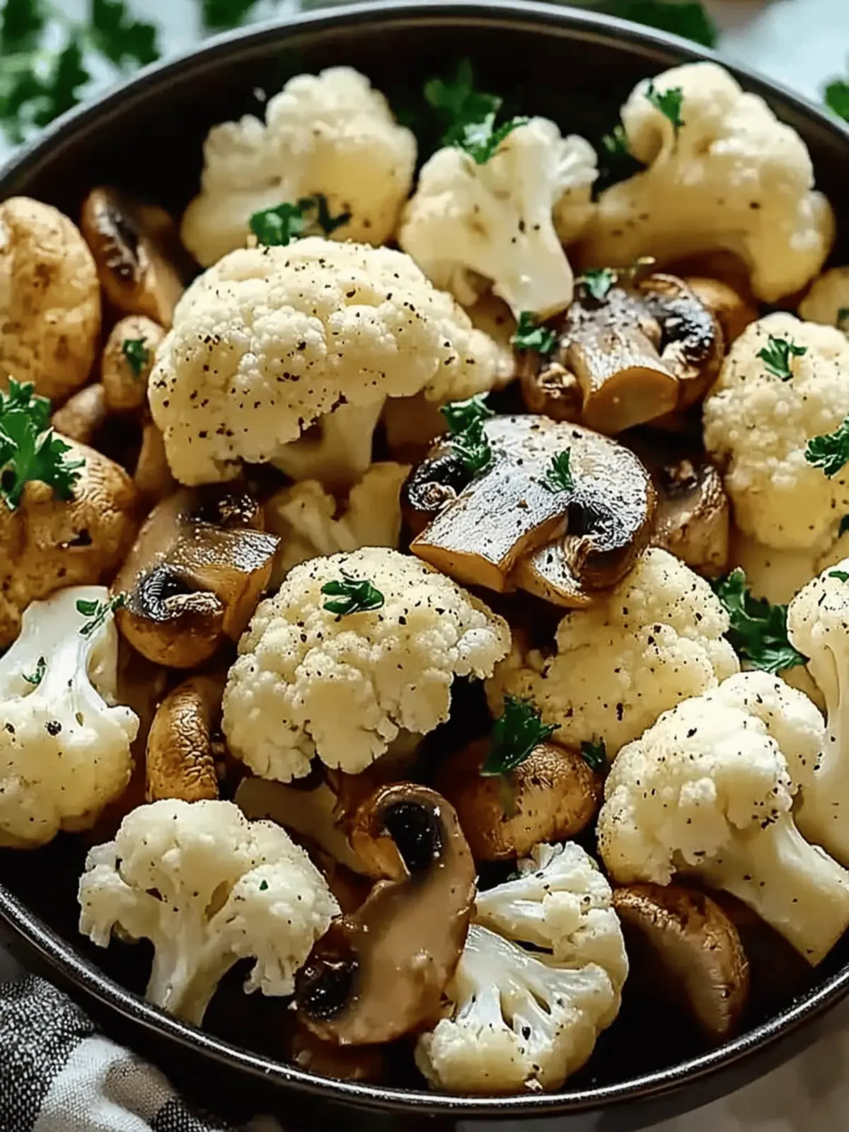 Garlic Cauliflower Mushroom Sauté: Quick, Flavor-Packed Delight 2 Garlic Cauliflower Mushroom