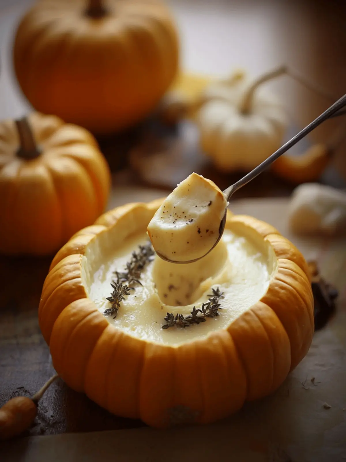 Discover Faerie Fondue with Thyme in Adorable Mini Pumpkins 4 Faerie Fondue with Thyme in Mini Pumpkins