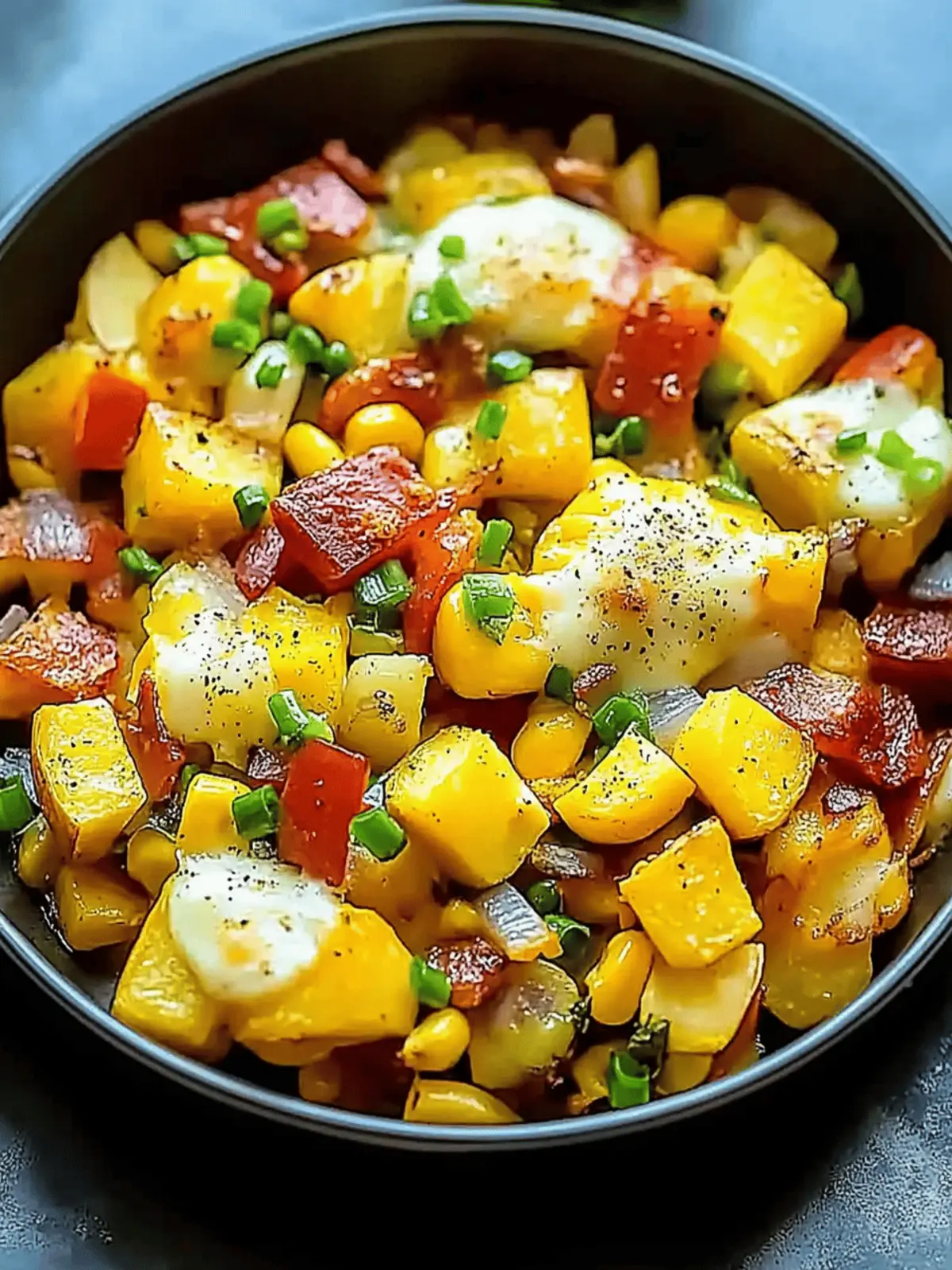 Sheet Pan Sweet Corn Summer Squash Breakfast Hash