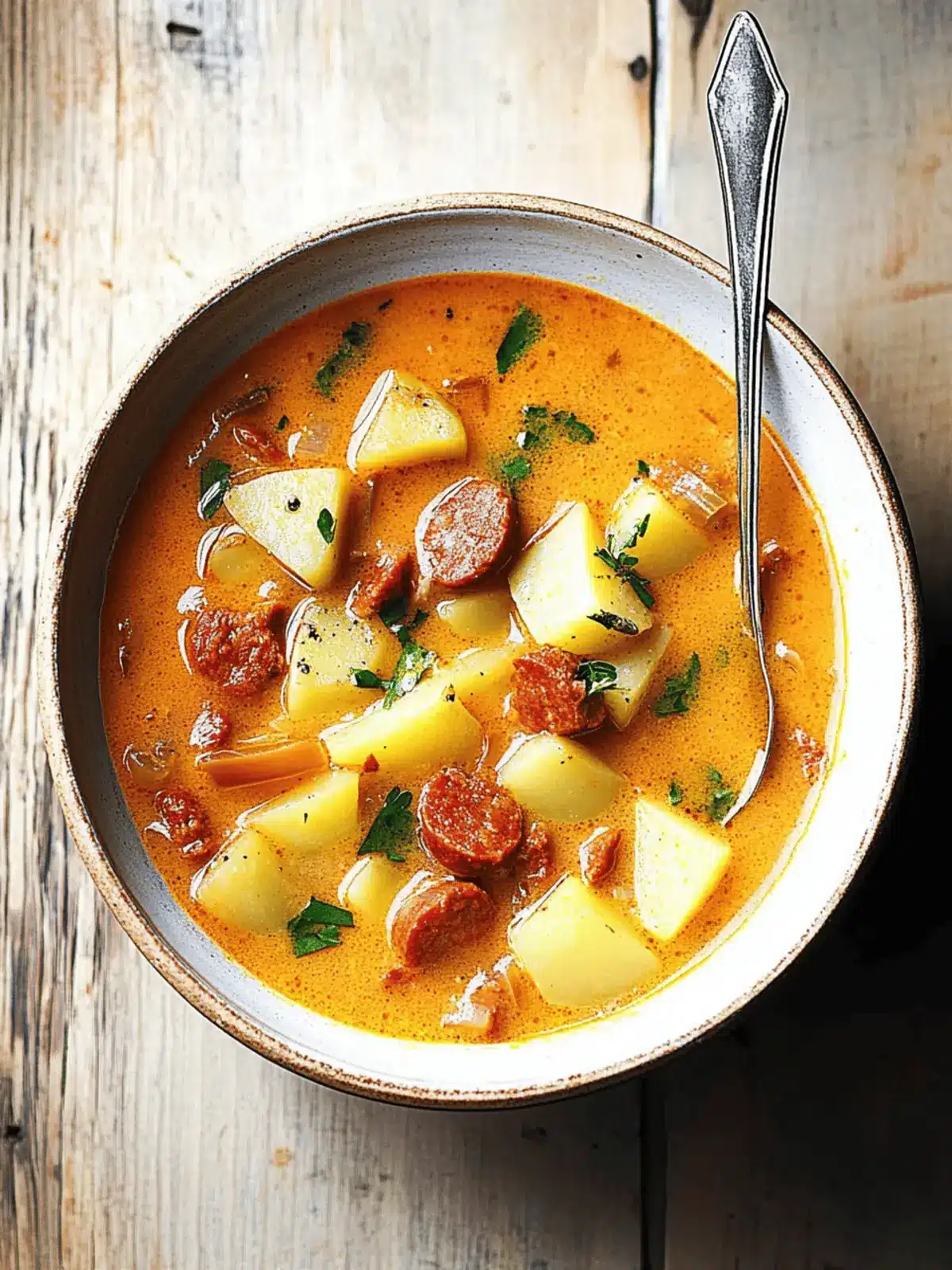Spanish Potato Soup with Chorizo