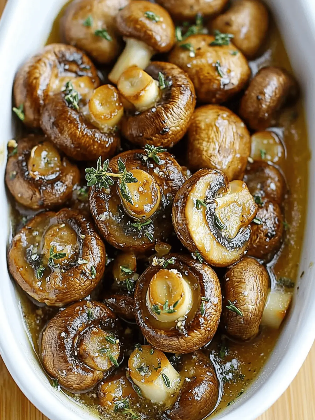 Savory Roasted Mushrooms in Browned Butter, Garlic & Thyme Sauce 3 Roasted Mushrooms in a Browned Butter, Garlic and Thyme Sauce