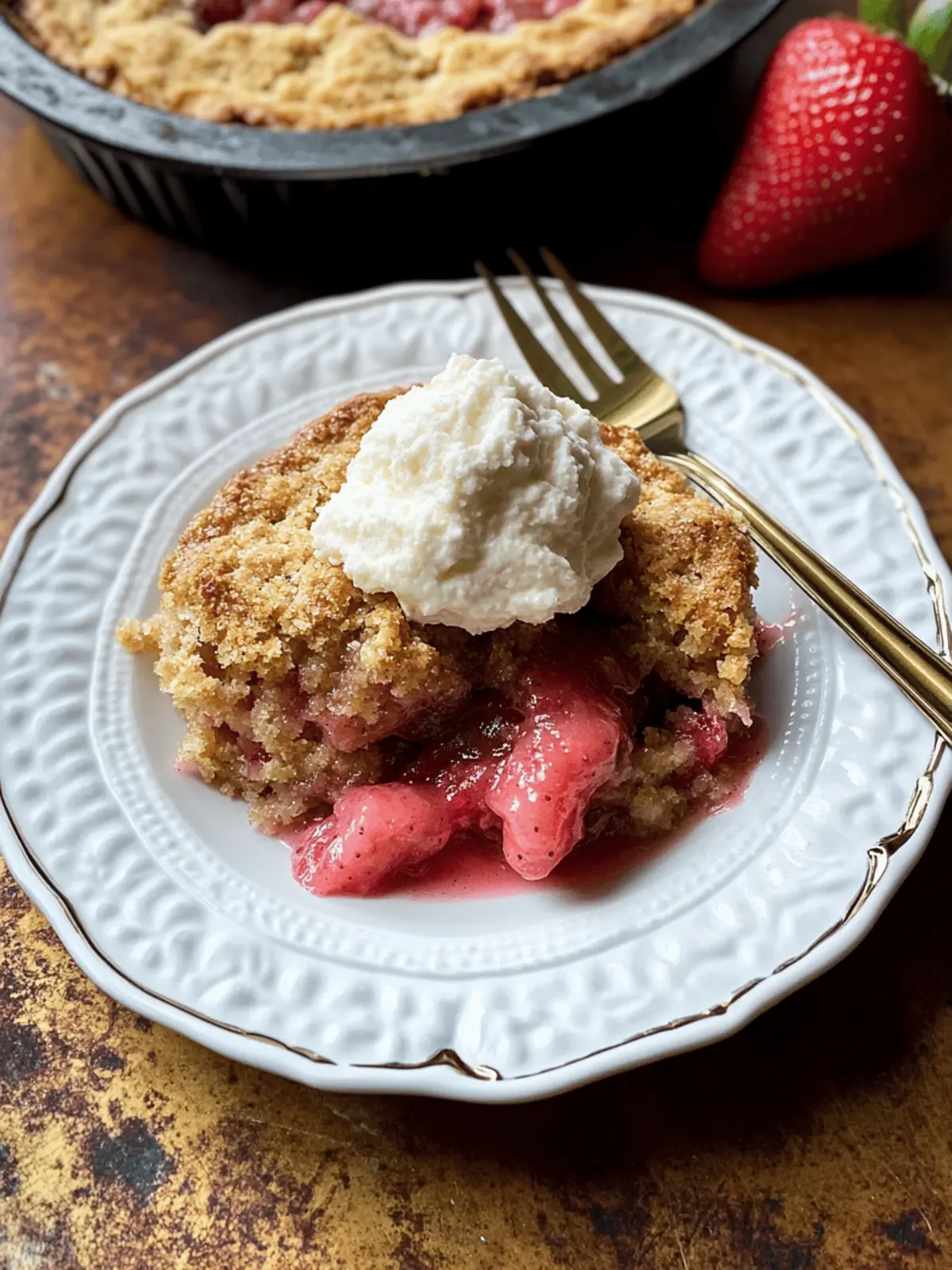 Gooey Strawberry Rhubarb Sourdough Cobbler