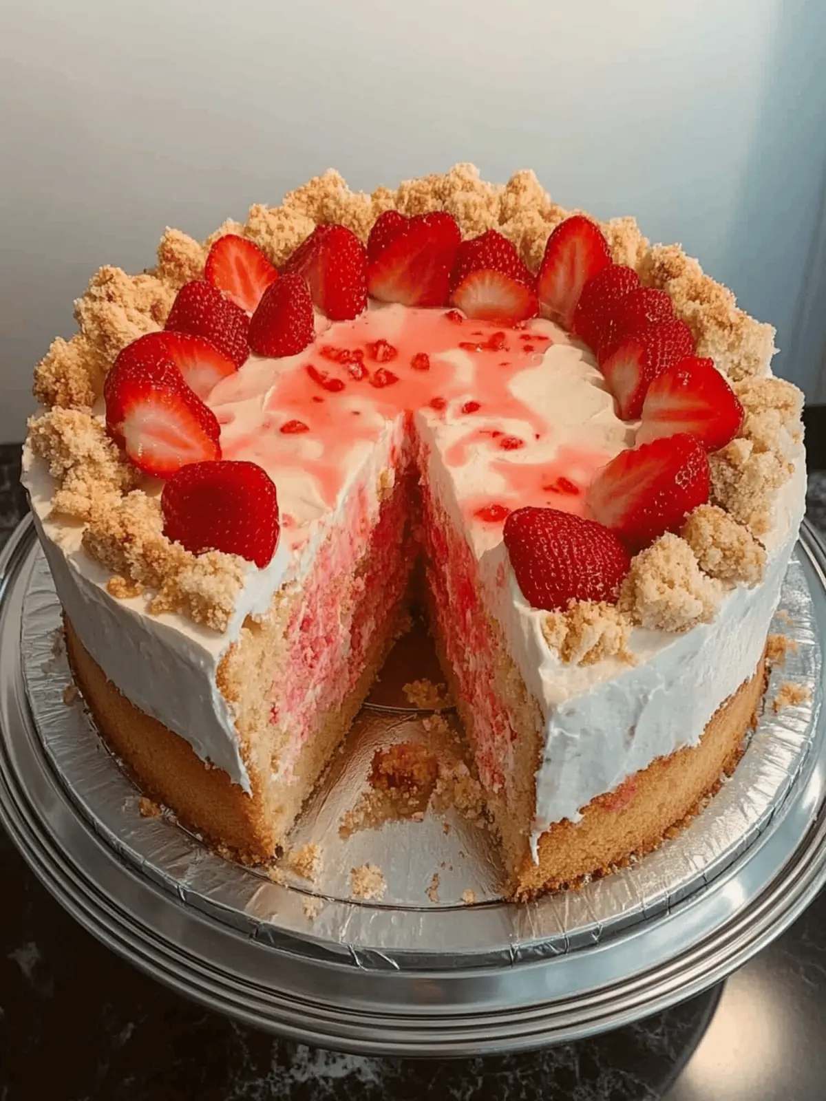 Strawberry crunch pound cake