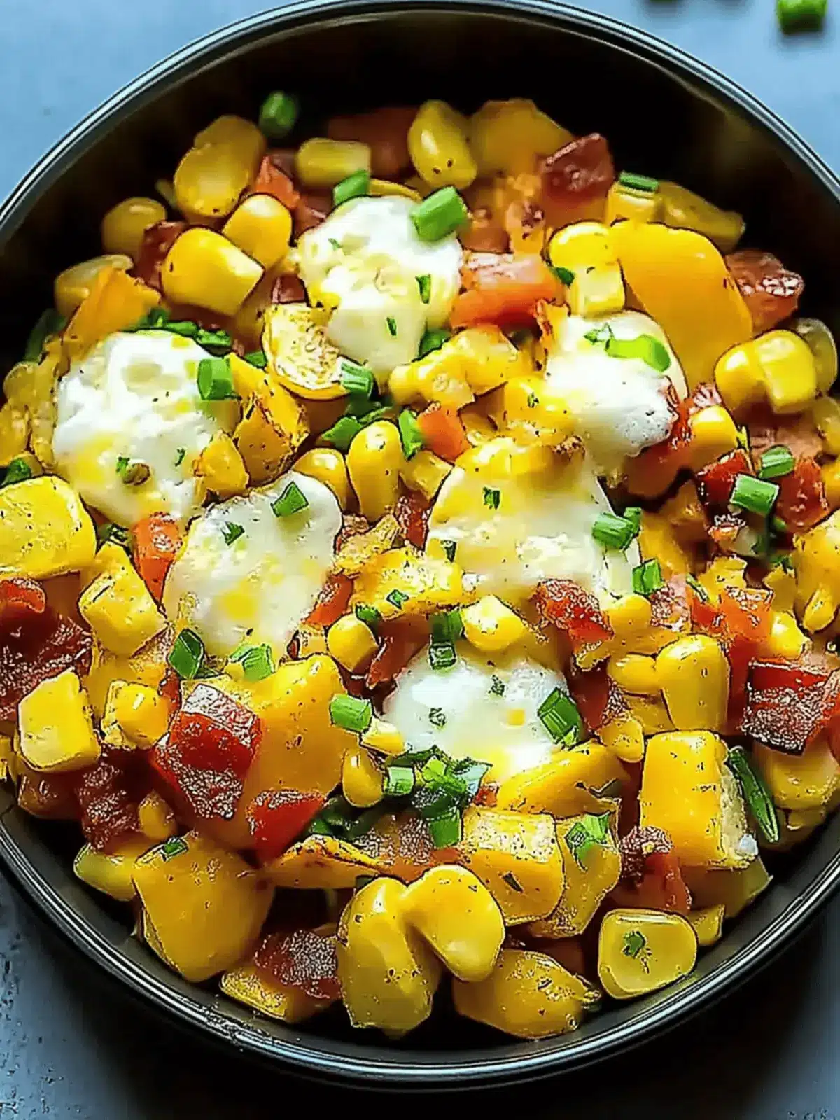 Sheet Pan Sweet Corn Summer Squash Breakfast Hash