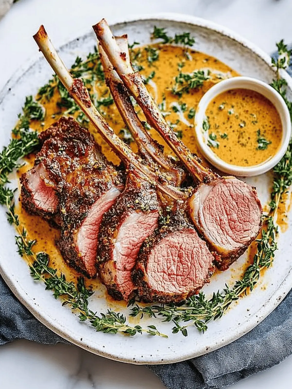 Garlic and Rosemary Crusted Rack of Lamb with Mint Sauce Delight 4 Garlic and Rosemary Crusted Rack of Lamb with Mint Sauce