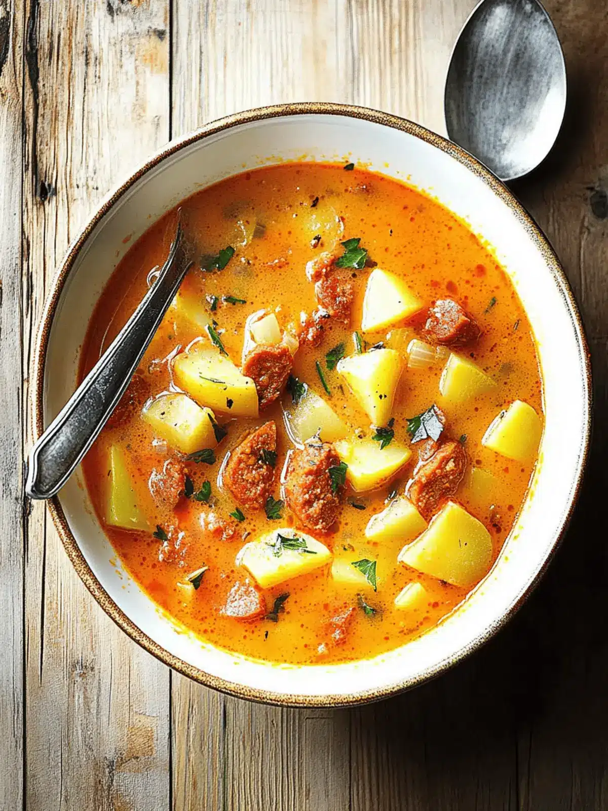 Spanish Potato Soup with Chorizo