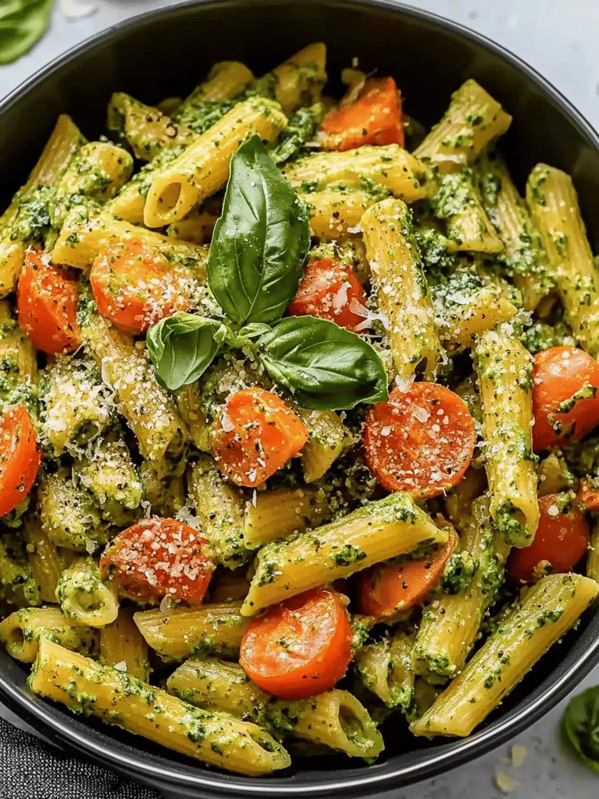 Veggie-Loaded Vegan Pasta with Basil Cashew Cream