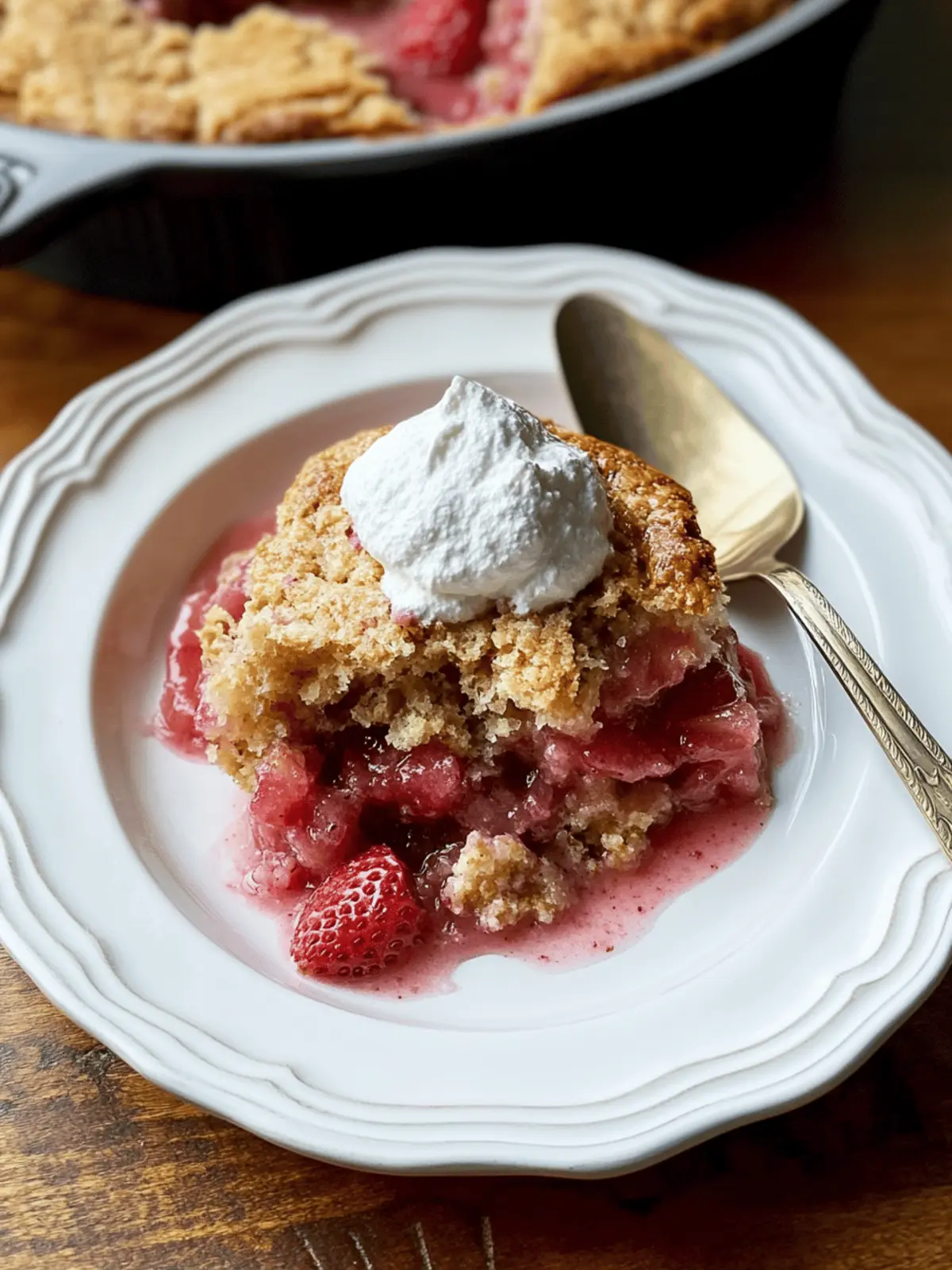 Gooey Strawberry Rhubarb Sourdough Cobbler
