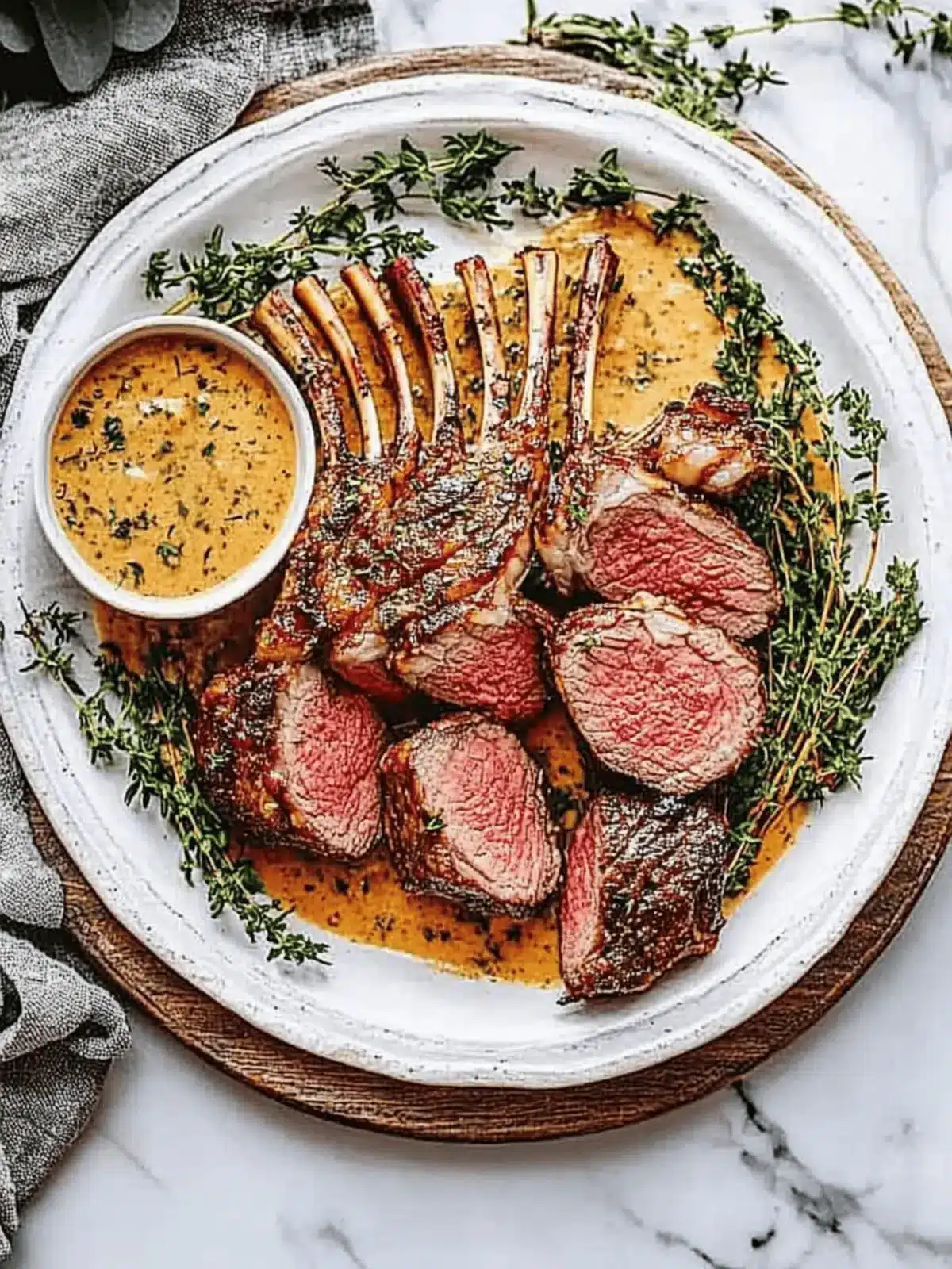 Garlic and Rosemary Crusted Rack of Lamb with Mint Sauce Delight 3 Garlic and Rosemary Crusted Rack of Lamb with Mint Sauce