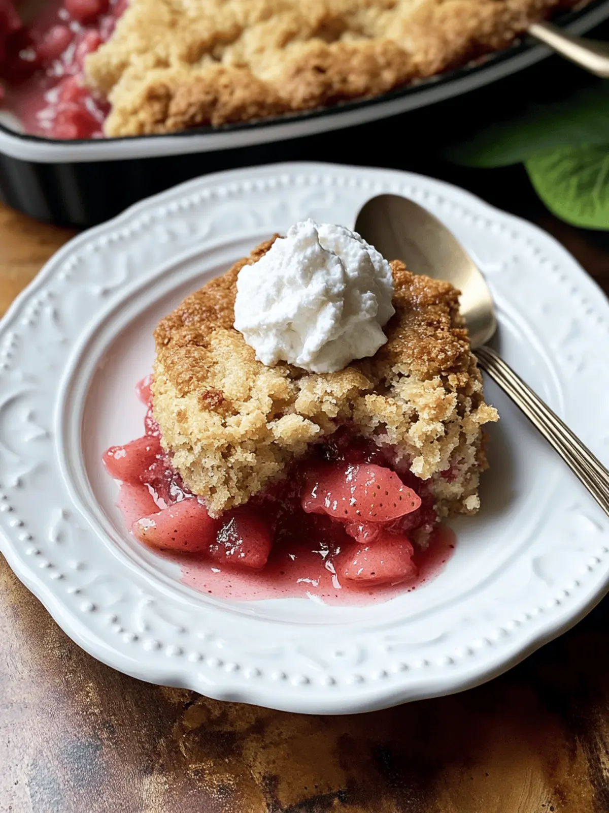 Gooey Strawberry Rhubarb Sourdough Cobbler