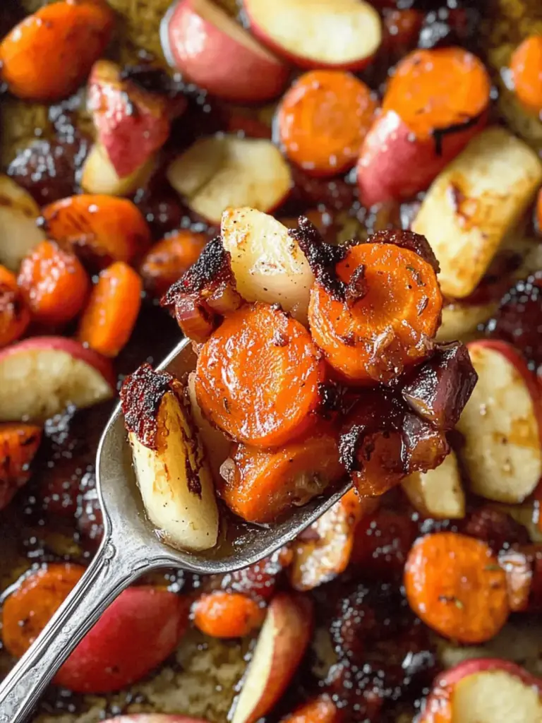 Maple Dijon Roasted Carrots and Apples