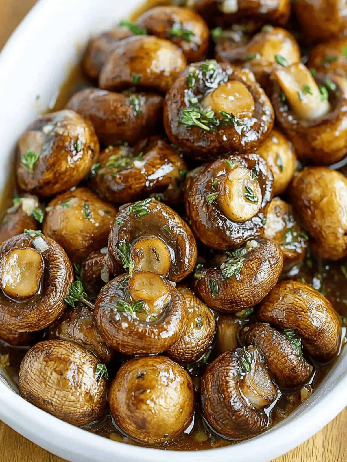 Savory Roasted Mushrooms in Browned Butter, Garlic & Thyme Sauce 2 Roasted Mushrooms in a Browned Butter, Garlic and Thyme Sauce