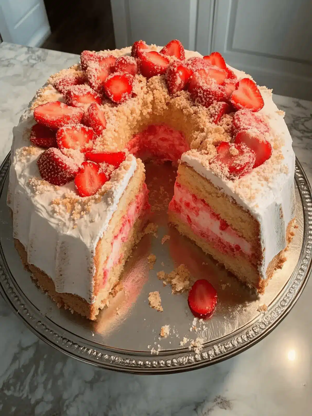 Strawberry crunch pound cake