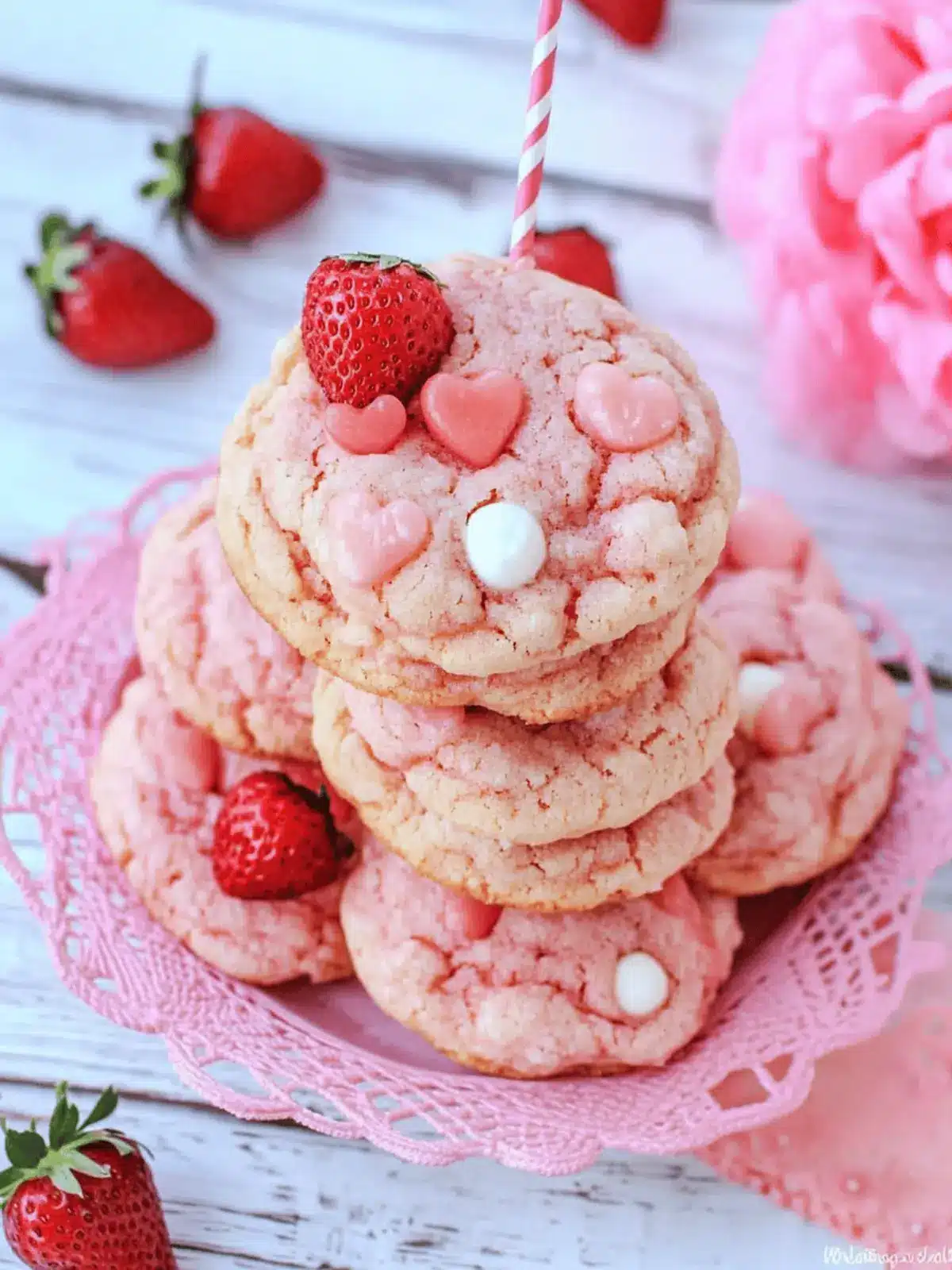 Strawberry Milkshake Cookies
