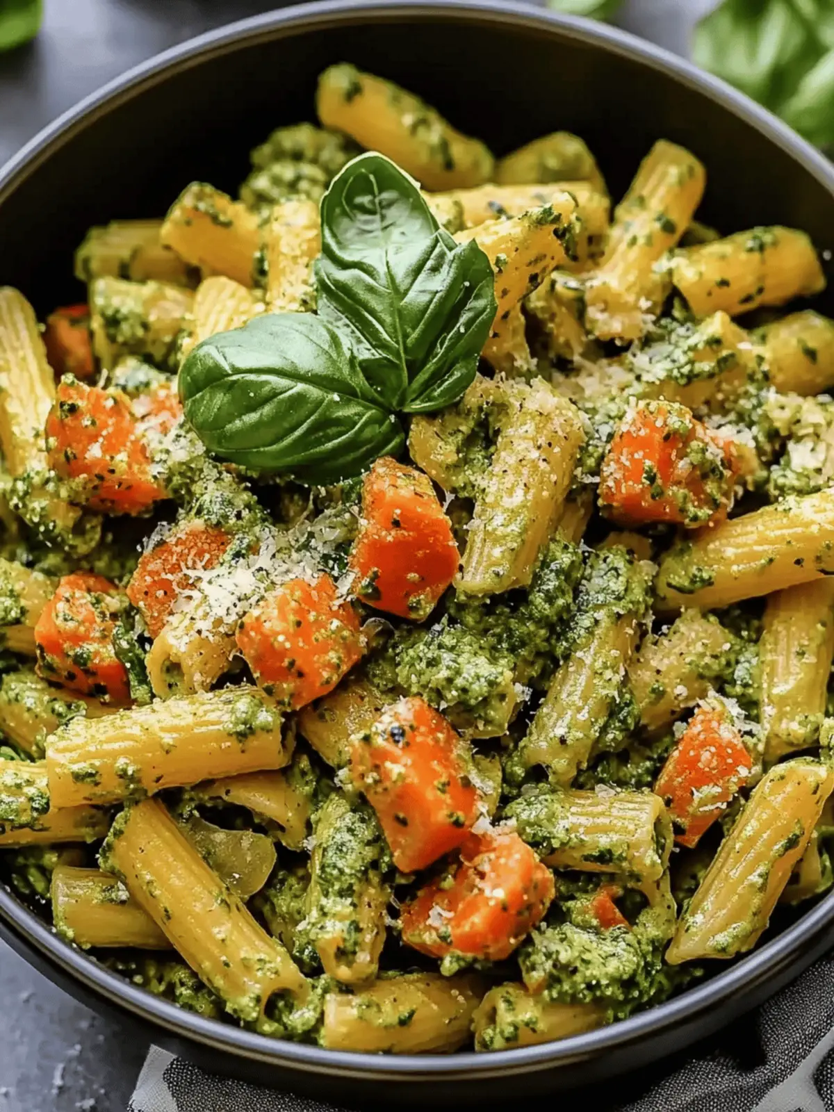 Veggie-Loaded Vegan Pasta with Basil Cashew Cream