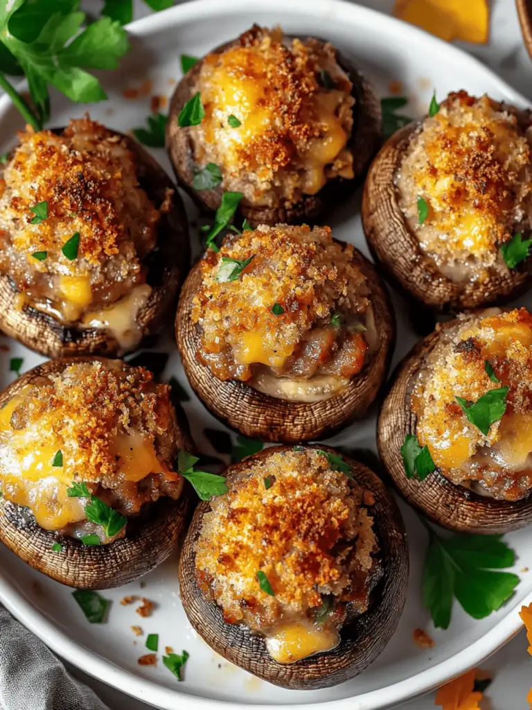 Stuffed Mushrooms with Sausage and Cheese