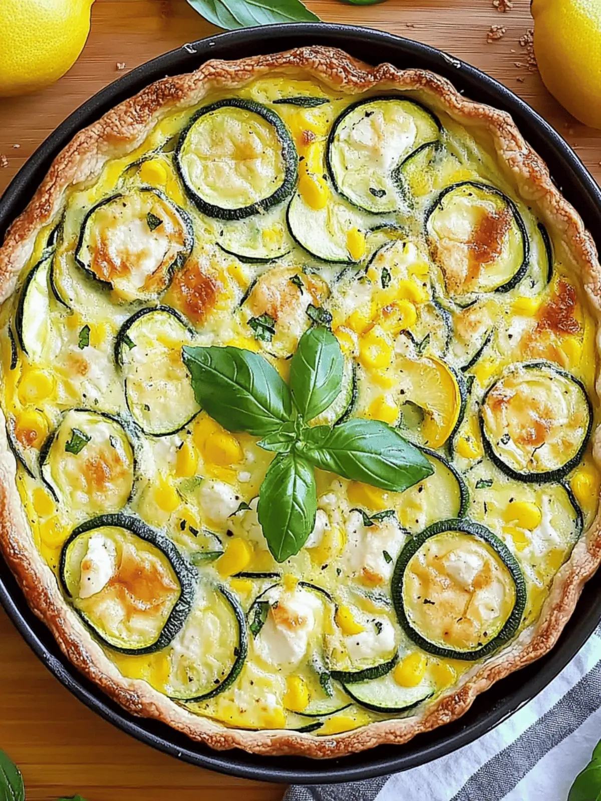 Flavor-Packed Corn and Zucchini Goat Cheese Quiche with Lemon and Basil 3 Corn and Zucchini Goat Cheese Quiche with Lemon and Basil