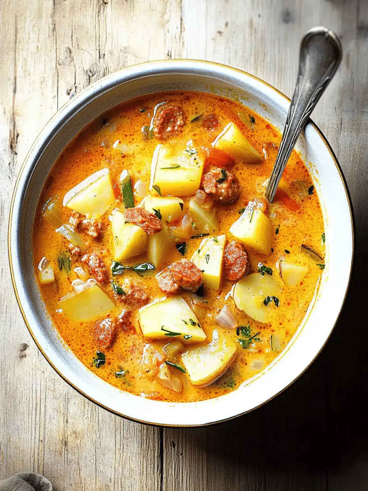 Spanish Potato Soup with Chorizo