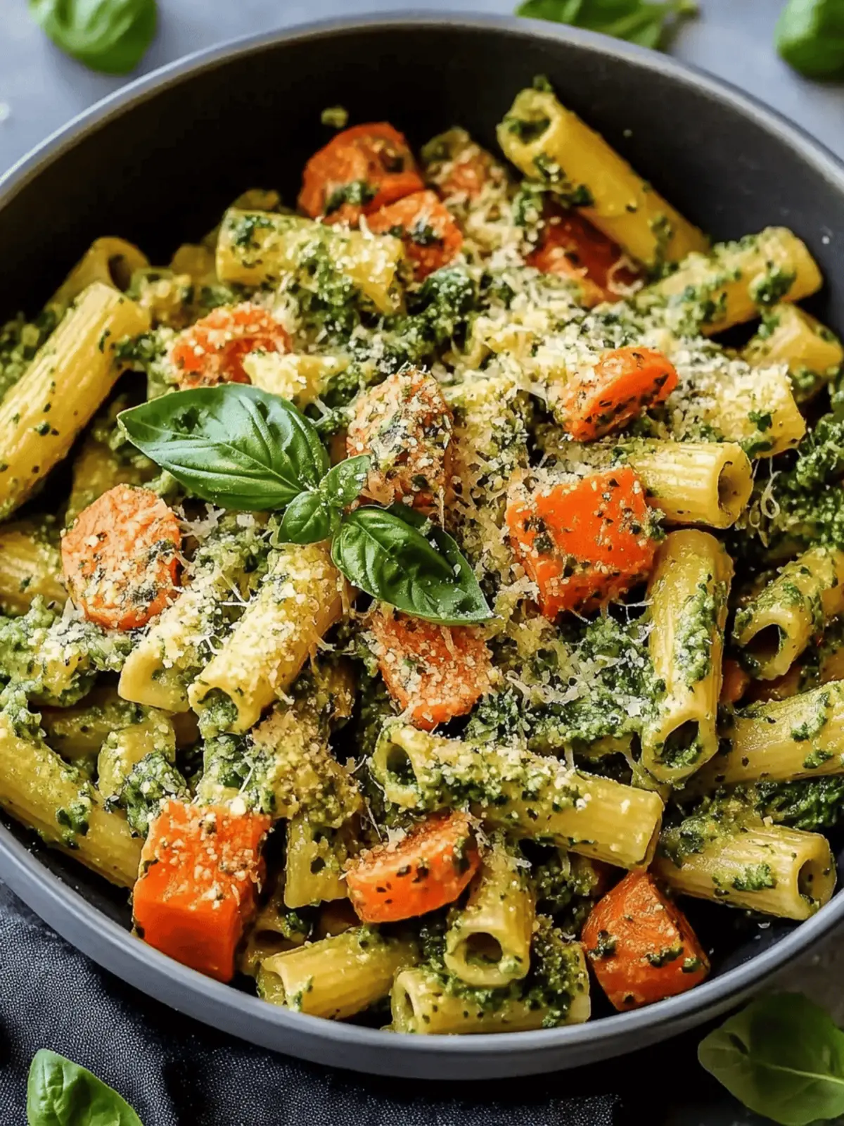 Veggie-Loaded Vegan Pasta with Basil Cashew Cream