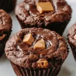 Salted Double Chocolate Peanut Butter Stuffed Cookie Cups