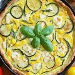 Corn and Zucchini Goat Cheese Quiche with Lemon and Basil