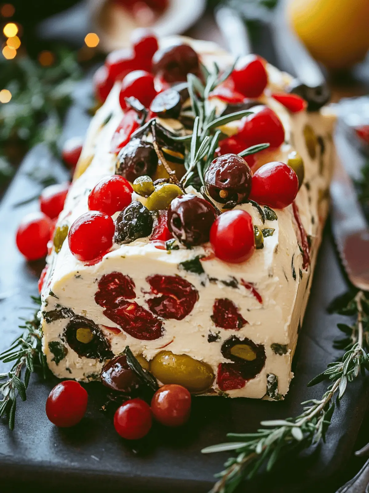 Festive Holiday Antipasto Cream Cheese Log for Gatherings 4 Festive Holiday Antipasto Cream Cheese Log