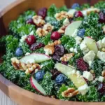Maple Kale Salad with Cranberries and Blue Cheese