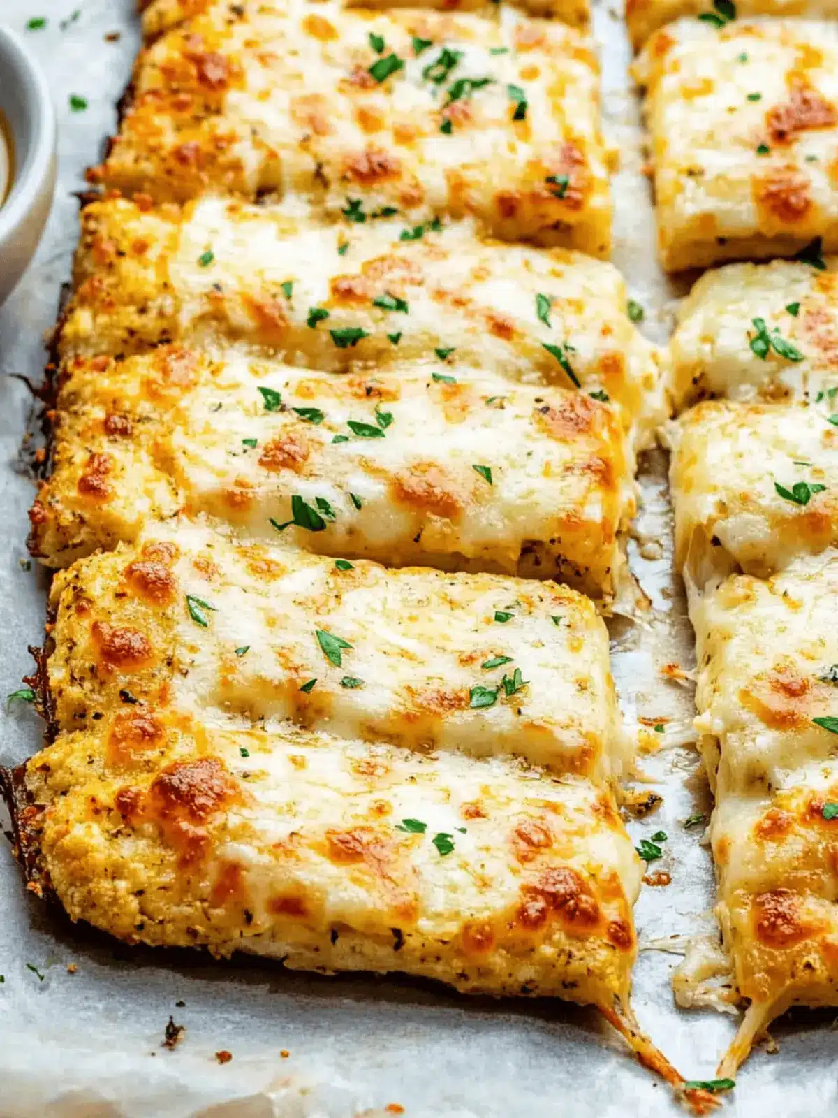 Cheesy Cauliflower Breadsticks for Guilt-Free Snacking 2 Cheesy Cauliflower Breadsticks