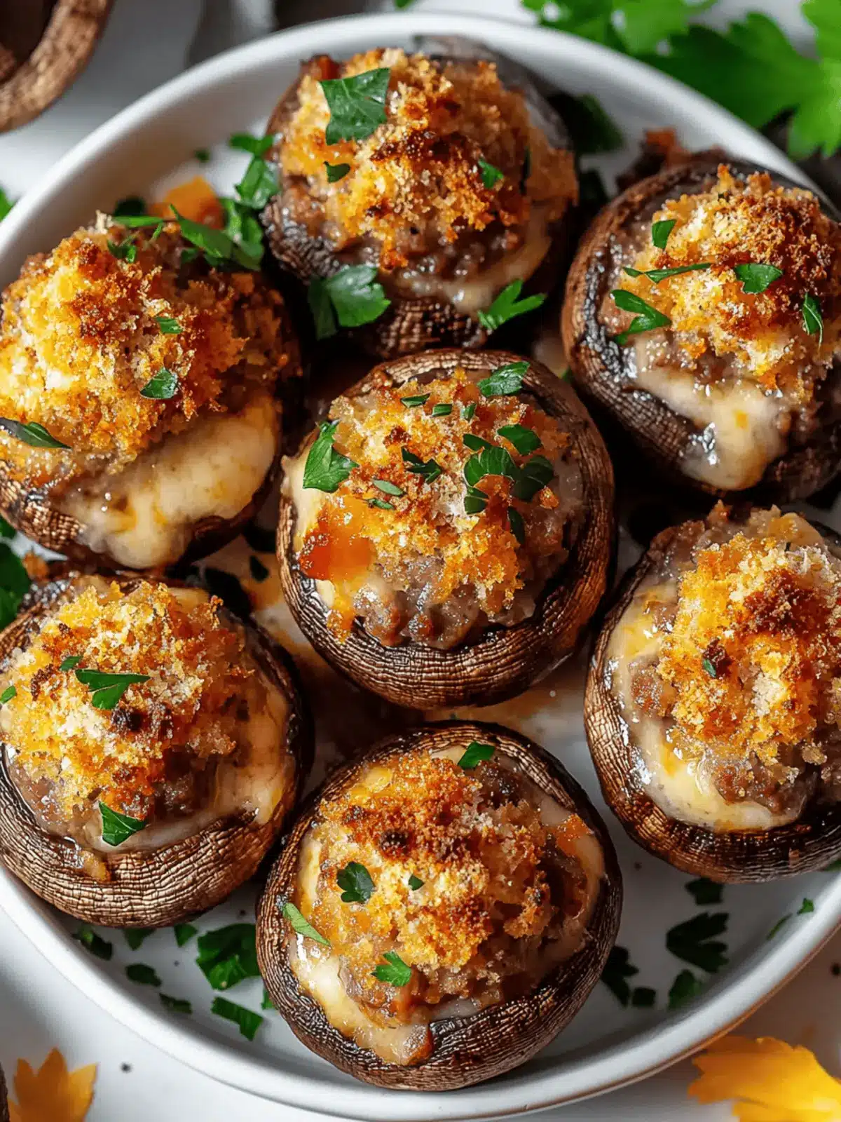 Irresistible Stuffed Mushrooms with Sausage and Cheese Delight 2 Stuffed Mushrooms with Sausage and Cheese